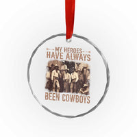 Black Cowboys Crystal Glass Ornament Western Rodeo Melanin Black History Texas Men - Wonder Print Shop