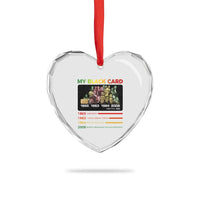 Black History Heart Crystal Glass Ornament My Black Card Greatest African American Leaders