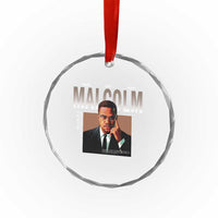 Black History Hero Malcolm X Crystal Glass Ornament Stumbling Is Not Falling TS12