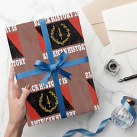 Black History Is American History Wrapping Paper Roll Afro African Black American Heritage Flag
