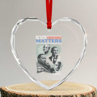Black History Matters Heart Crystal Glass Ornament MLK Malcolm X Obama Rosa Parks Inspirational Tribute - Wonder Print Shop