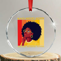 Black History Month Afro Woman Crystal Glass Ornament Educated Melanated Elevated African American Empowerment