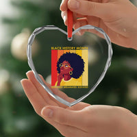 Black History Month Afro Woman Heart Crystal Glass Ornament Educated Melanated Elevated African American Empowerment