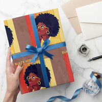 Black History Month Afro Woman Wrapping Paper Roll Educated Melanated Elevated African American Empowerment