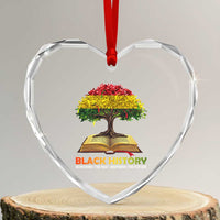 Black History Month Heart Crystal Glass Ornament Honoring The Past Inspiring The Future African American Roots Pride - Wonder Print Shop