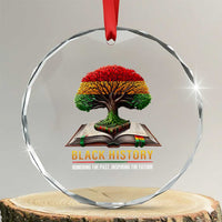 Black History Teacher Crystal Glass Ornament Honoring The Past Inspiring The Future Tree of Life TS02