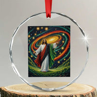 Black Jesus Juneteenth Crystal Glass Ornament African American Christian Pride