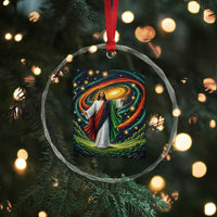 Black Jesus Juneteenth Crystal Glass Ornament African American Christian Pride