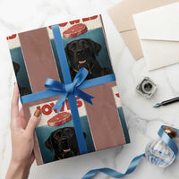 Black Labrador Retriever Wrapping Paper Roll Funny Jowls Horror Dog Poster - Wonder Print Shop