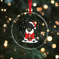 Black Labrador Santa Crystal Glass Ornament Funny Christmas Dog Lover Gift TS12