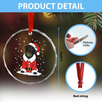 Black Labrador Santa Crystal Glass Ornament Funny Christmas Dog Lover Gift TS12