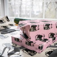 Black Maine Coon Cat Wrapping Paper Roll Floral Sunflower Watercolor Gift