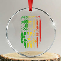 Black Nurse Crystal Glass Ornament American Flag Proud Afro African Women Melanin Pride TS10
