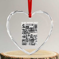 Black Panther Party Collage Heart Crystal Glass Ornament Revolutionary Tribute to Huey P. Newton Movement Legacy - Wonder Print Shop