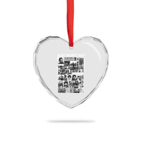 Black Panther Party Collage Heart Crystal Glass Ornament Revolutionary Tribute to Huey P. Newton Movement Legacy - Wonder Print Shop