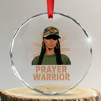 Black Prayer Warrior Crystal Glass Ornament Jesus God Christian Camo Girl TS02