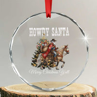 Black Santa Christmas Crystal Glass Ornament African American Western Cowboy TS14