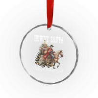 Black Santa Christmas Crystal Glass Ornament African American Western Cowboy TS14