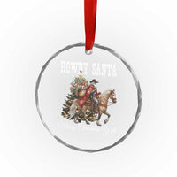 Black Santa Christmas Crystal Glass Ornament African American Western Cowboy - Wonder Print Shop