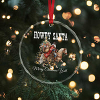 Black Santa Christmas Crystal Glass Ornament African American Western Cowboy - Wonder Print Shop