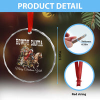 Black Santa Christmas Crystal Glass Ornament African American Western Cowboy TS14