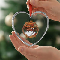 Black Santa Christmas Heart Crystal Glass Ornament Big Nick Energy - Wonder Print Shop