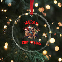 Black Santa Claus Crystal Glass Ornament African American Cowboy Christmas TS14