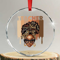 Black Teacher Magic Crystal Glass Ornament Black History Month Afro Hair Melanin TS02