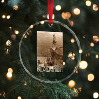 Blackfoot Native American Indians At Glacier National Park Crystal Glass Ornament