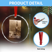 Blackfoot Native American Indians At Glacier National Park Crystal Glass Ornament