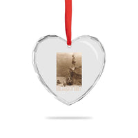 Blackfoot Native American Indians At Glacier National Park Heart Crystal Glass Ornament