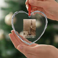 Blackfoot Native American Indians At Glacier National Park Heart Crystal Glass Ornament