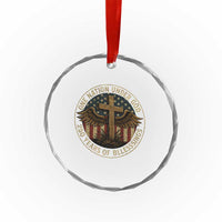 Blessings America 250 Years Crystal Glass Ornament One Nation Under God USA 250th Anniversary Patriotic Cross TS10