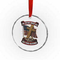 Blessings America Crystal Glass Ornament One Nation Under God USA 250th Anniversary Patriotic Christian TS10