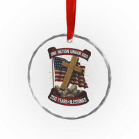 Blessings America Crystal Glass Ornament One Nation Under God USA 250th Anniversary Patriotic Christian TS10