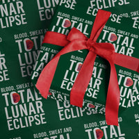 Blood Sweat and Total Lunar Eclipse Wrapping Paper Roll Funny Astronomy Pun Graphic