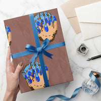 Blue Ice Cream Cone Baseball Glove Drip Wrapping Paper Roll - Wonder Print Shop