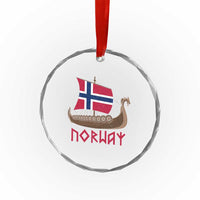 Boat Norwegian Flag Norway Viking Ship Norway Crystal Glass Ornament