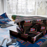 Boat Norwegian Flag Norway Viking Ship Norway Wrapping Paper Roll