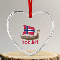 Boat Norwegian Flag Norway Viking Ship Norway Heart Crystal Glass Ornament