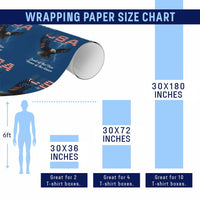 Bold Patriotic American Eagle Wrapping Paper Roll Land of the Free Home of the Brave Est 1776 - Wonder Print Shop