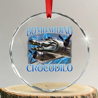 Bombardino Crocodilo Crystal Glass Ornament Internet Memes Italian Brainrot - Wonder Print Shop