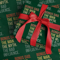 Bonus Dad Wrapping Paper Roll The Man Myth Bad Influence Funny Step Dad