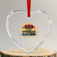 Bonus Dad Heart Crystal Glass Ornament Retro I Have Two Titles Dad And Stepdad Rock Them Both