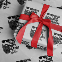 Bonus Dads With Beards Are Better Wrapping Paper Roll Retro Step Dad Fathers Day