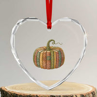 Book Pumpkin Autumn Fall Librarians Bookworm Teacher Heart Crystal Glass Ornament - Wonder Print Shop