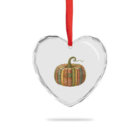 Book Pumpkin Autumn Fall Librarians Bookworm Teacher Heart Crystal Glass Ornament - Wonder Print Shop