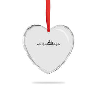 Bookaholic Heartbeat Graphic Heart Crystal Glass Ornament Vintage Reader Lifeline Gift