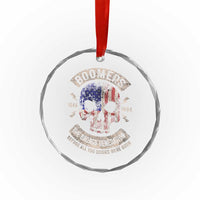 Boomers Generation Crystal Glass Ornament Before All You Sissie Were Born Skull USA Flag - Wonder Print Shop