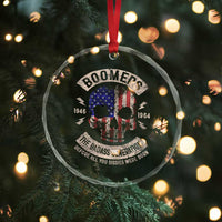 Boomers Generation Crystal Glass Ornament Before All You Sissie Were Born Skull USA Flag - Wonder Print Shop